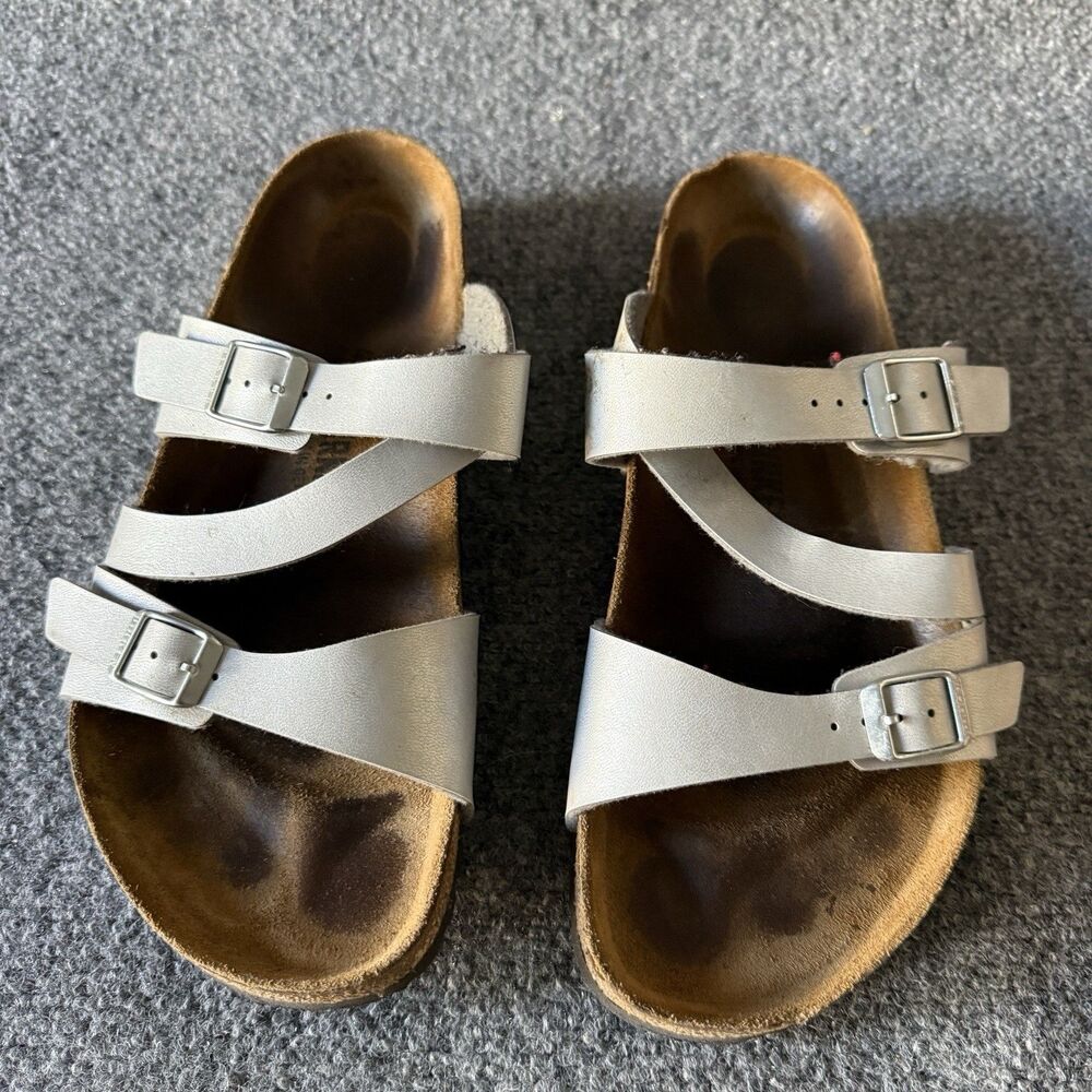 Birkenstock Salina Sandals Women’s EU 41 Size 8 Shoes Silver Gray Leather Adjust